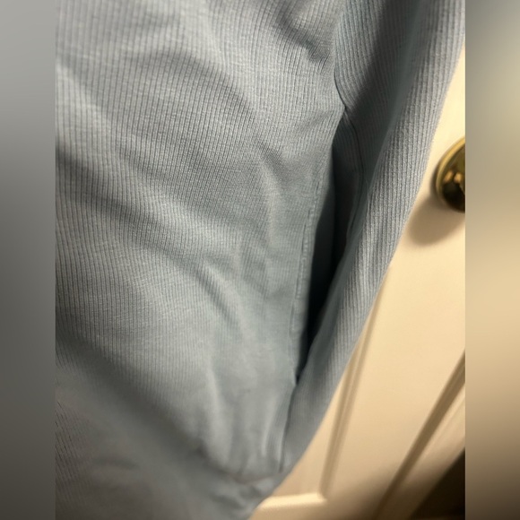 PJ HARLOW Shala Morn Blue Rib Knit Kimono Robe w/Satin Belt & Trim Size XS/S - Picture 5 of 7